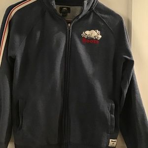 Roots blue zip up jacket red, white and blue kids